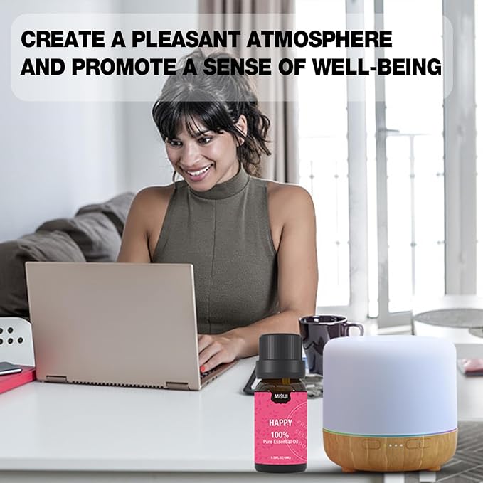 Well-Being Essential Oils Set-Essential Oils for Diffuser for Home,Essential Oils Diffuser Scents for Skin,Aromatherapy,Laundry,Candle&Soap Making,Humidifiers 6 X 10ML - Bloomnest