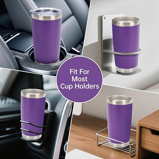 IEOVIEE 32 Pack, 20oz Stainless Steel Bulk Tumblers with Lids and Straws, Double Wall Insulated Travel Mug, Durable Powder Coated Tumbler Bulk Cup for Cold and Hot Drinks(Purple) - Bloomnest