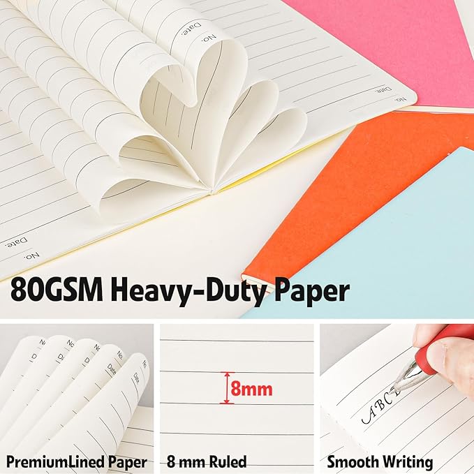 100 Pack Small Lined Notepads Bulk, Mini Journal Pocket Notebooks Set 3.5 Inch x 5.5 Inch, Colored Cover Notebook Wide Ruled, 10 Colors 24 Sheets (48 Pages) for Traveler, Students, School Supplies - Bloomnest