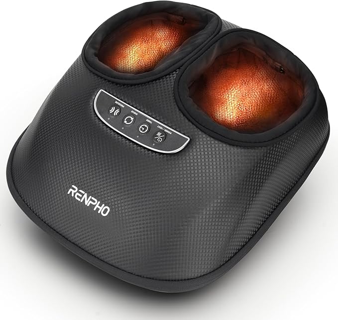 RENPHO Foot Massager Machine with Heat, 3 Air Compression Modes & Levels, Full-Foot Kneading Shiatsu Foot Massage for Plantar Fasciitis & Neuropathy, for Women & Men Size up to 13