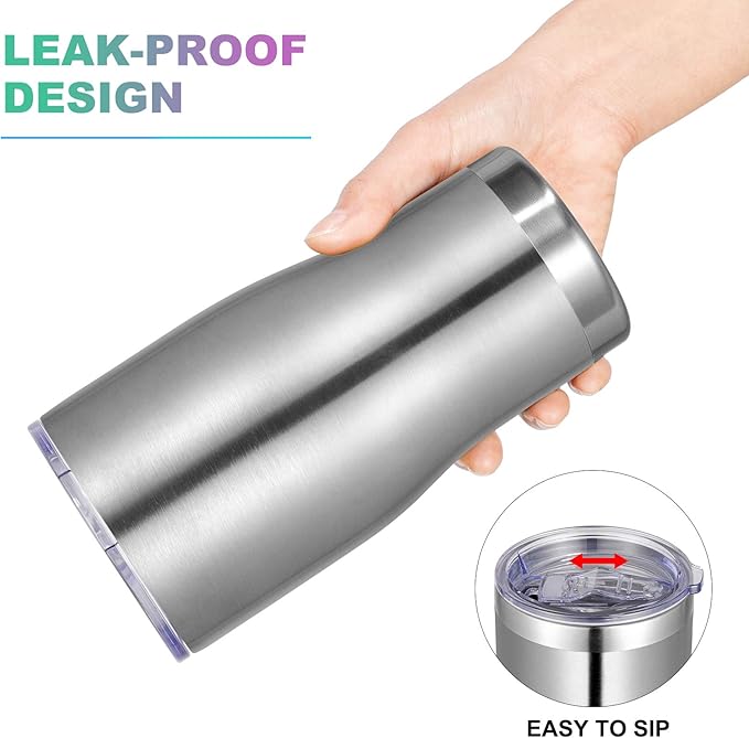 VEGOND 20oz Tumbler Stainless Steel Tumbler Cup with Lid And Straw Vacuum Insulated Double Wall Travel Coffee Mug(Stainless 1 Pack)