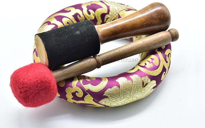 10 Inch Fine Etching Handmade Singing Bowl Yoga Meditation, with cushions and Mallet, Real Sandmade Singing Bowl from Nepal, healing bowls - Bloomnest