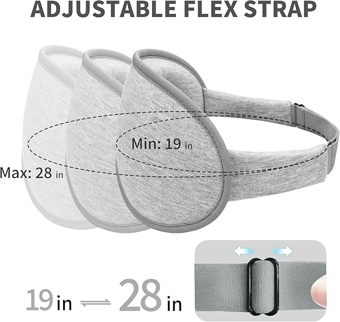 3D Sleep Mask for Men Women 2 Pack, Blackout Eye Mask for Sleeping Eye Mask for Side Sleeper, Memory Foam Adjustable&Washable, Airplane Travel Essentials Couples Yoga Meditation Office Black & Gray - Bloomnest