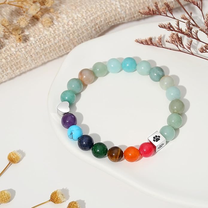 TONY & SANDY Dog Memorial Gifts, Pet Sympathy Rainbow Bridge Pet Memorial Bracelet for Men Women Girls Who Loss of Beloved Dog Cat - Bloomnest