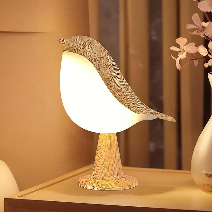 Desk Lamp, Bird-Shaped Bedside Lamp with Triple Color Temperature and Touch Sensor,Cordless Kid's NightLight with Rechargeable Battery-ldeal for Bedroom Nightstands (Yellow) - Bloomnest