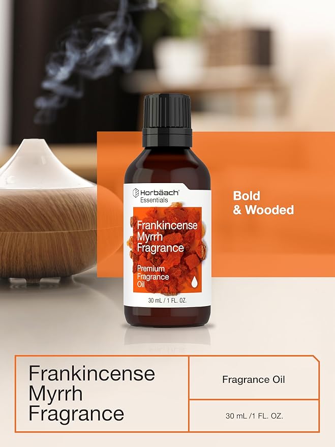 Horbäach Frankincense Myrrh Fragrance | 1 fl oz (30ml) | Premium Grade Fragrance Oil | for Diffusers, Candle and Soap Making, DIY Projects & More HORBAACH