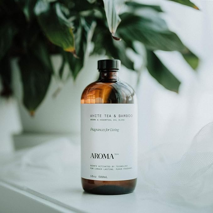 Aromatech White Tea & Bamboo Aroma Essential Oil Blend: Luxury Hotel Inspired Aromatherapy with for Ultrasonic Diffusers & Nebulizers - 16.9 fl oz, 500 mL - Bloomnest