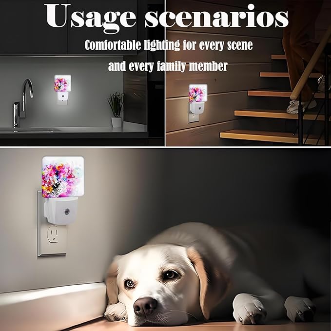 Magic Butterfly Play Night Light,Plug-in Nightlights Auto Sensor Night Lamp Dusk to Dawn Lamp Home Decor for Nursery Children Girls Boys