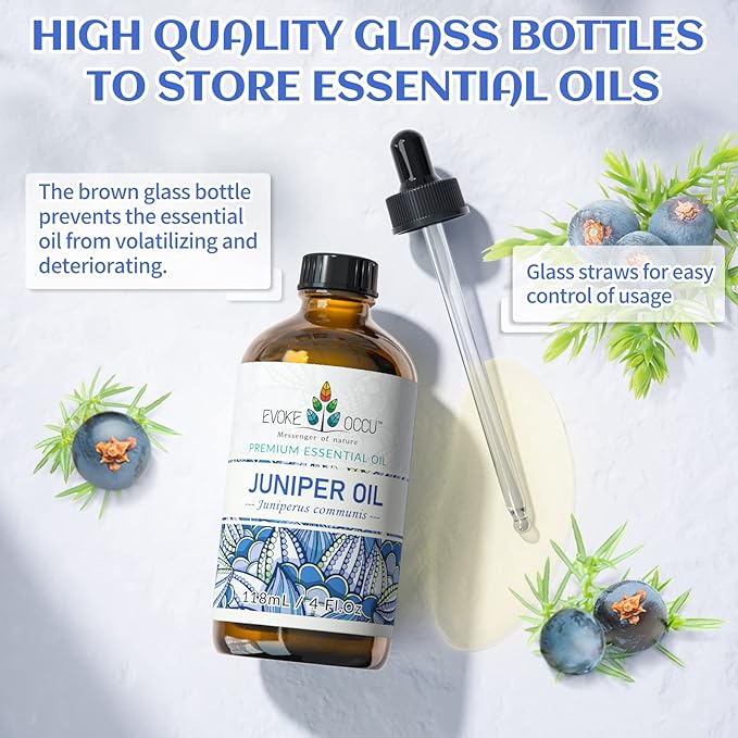EVOKE OCCU Juniper Berry Essential Oil for Relaxation Clean Massage, Add to Diffuser and lotions - 4 Fl Oz - Bloomnest