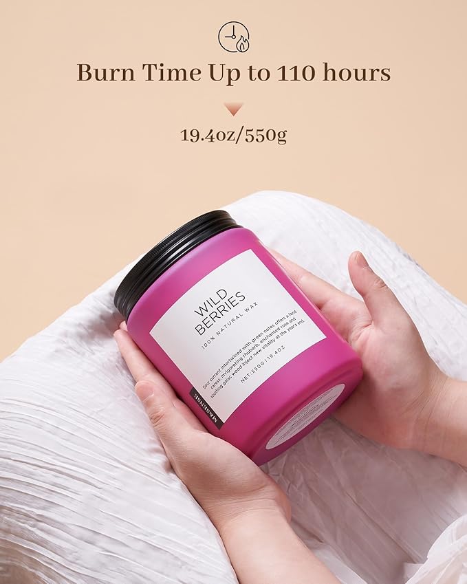 M&SENSE Wild Berries Large Soy Candles for Home Scented Organic Natural Soy Wax Candle 19.4oz 110 Hour Long Lasting, Christmas Holiday Scented Winter Gift for Bedroom Bathroom Home Decor - Bloomnest