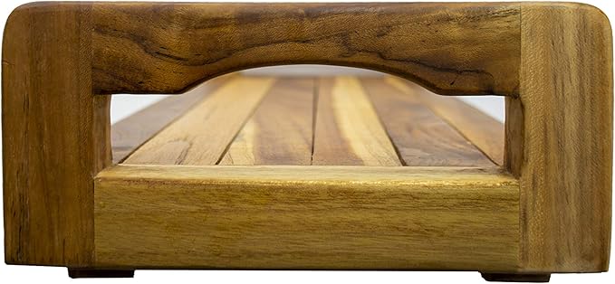 EcoDecors, 29 inch, with LiftAid Handles, Bath Tray for Tub, Bath Tub Tray Wood, Bathtub Table, Caddy for Bathtub in Natural Teak - Bloomnest