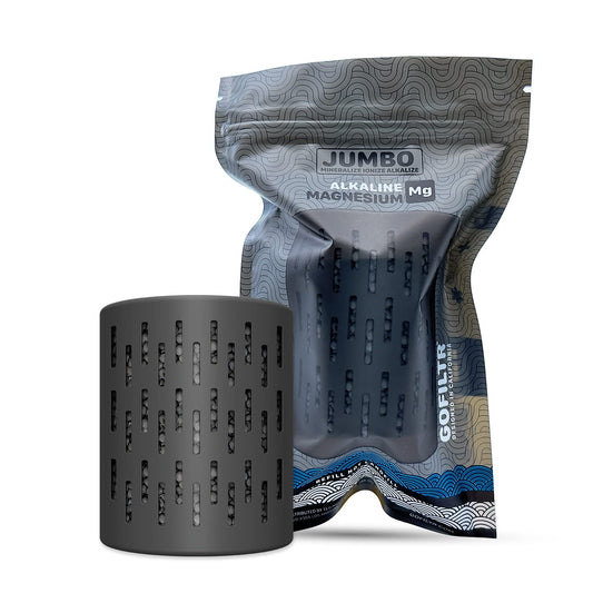 GOFILTR Jumbo Magnesium Alkaline Water Infuser - 9.5 pH + Electrolytes for Any Large Water Bottles/Pitchers, 300 Gallon / 3 Months, Ionized Mineral Alkaline Water Infuser (1 Pack)