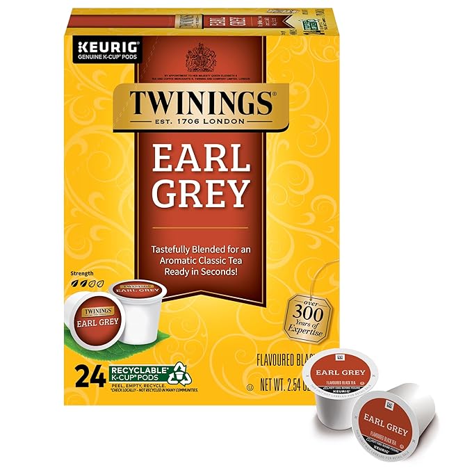 Twinings Earl Grey Black Tea K-Cup Pods for Keurig, 24 Count (Pack of 1), Flavoured with Citrus and Bergamot, Caffeinated, Enjoy Hot or Iced - Bloomnest