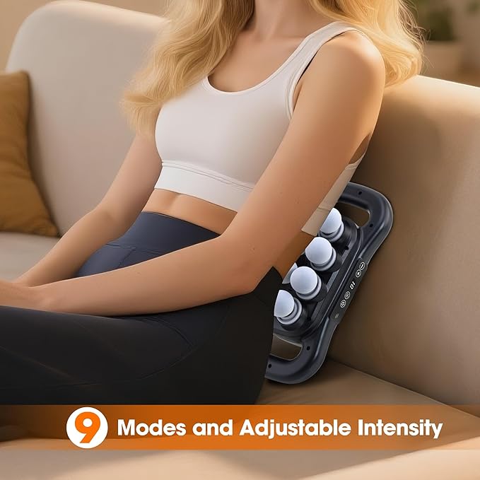 16-Head Massage Gun Set, Deep Tissue Percussion Massager, Electric Massage Tools with 9 Styles & Levels, Black - Bloomnest