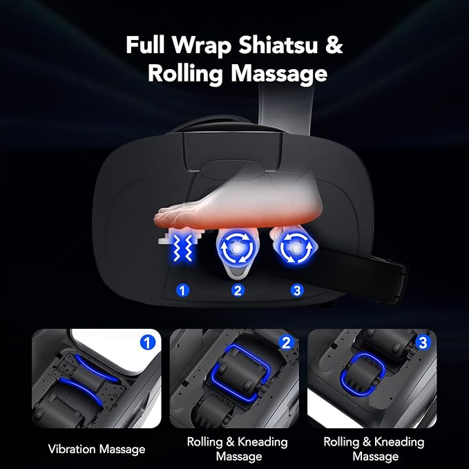 Foot Massager with Heat & Vibration, Shiatsu Foot Massager Machine for Pain Relief, Deep Tissue Kneading, Adjustable Vibration &Pressure -Massage Feet, Leg, Calf, Ankle, Gifts for Dad Mom - Bloomnest