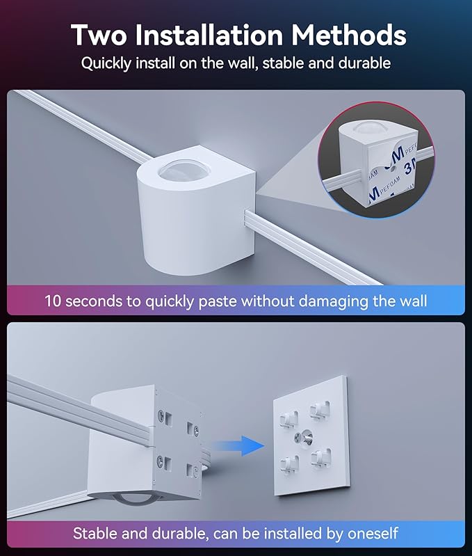 8 Lamp RGBCW Indoor Wall Lights, Up Down Lighting Bedroom Wall Sconces, Music Sync, DIY Styling White Color Changing Wall Lamps For Living room, Party, Home Decor, Compatible Alexa/Google Assistant - Bloomnest