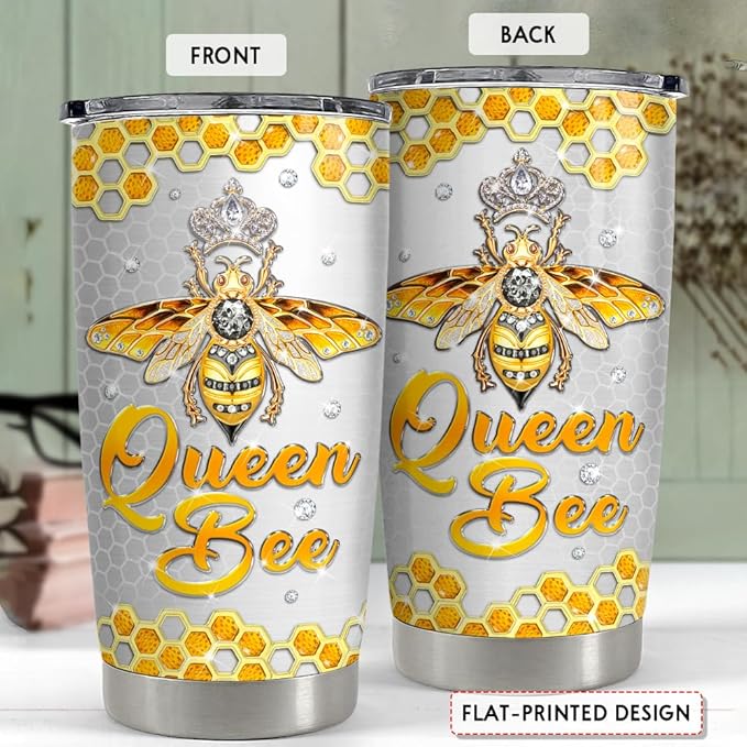 SANDJEST Bee Tumbler 20oz Jewelry Drawings Stainless Steel Insulated Tumblers Gifts for Women Girls Coffee Travel Mug Cup Gift for Birthday Christmas - Bloomnest