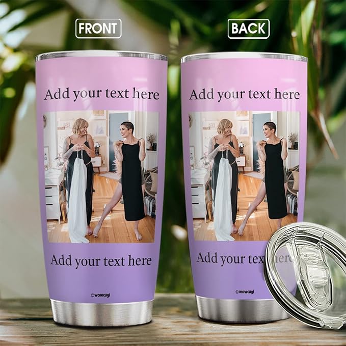 wowcugi Personalized Picture Photo Tumbler Custom Pictures Stainless Steel Insulated Tumblers Coffee Mug 20oz 30oz For Women Girls Birthday Christmas Friendship Cup Gifts For Bestie Best Friend Sister - Bloomnest
