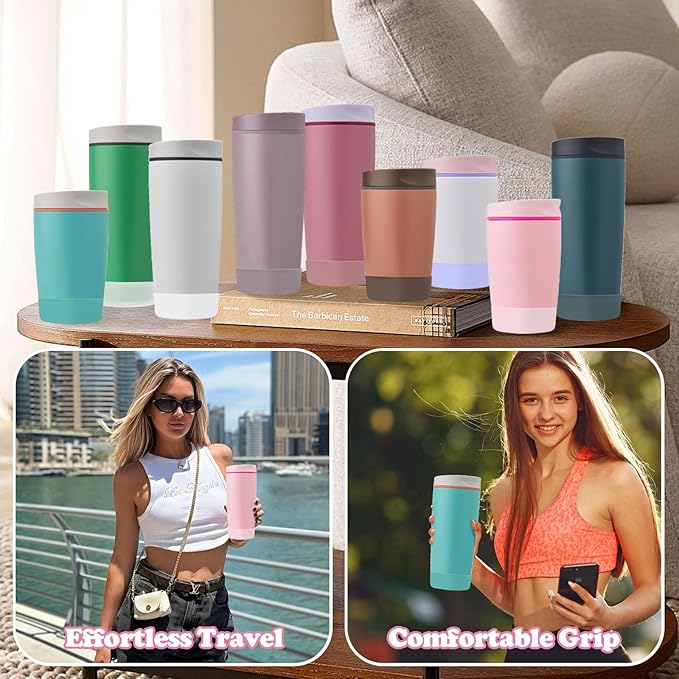 2Pcs Silicone Boot for Owala SmoothSip Slider Coffee Tumbler 20oz 12oz, Anti-Slip Sleeve for Travel Coffee Mug, Protective Accessories for Owala BPA Free (Shy Marshmallow) Kaitiaki