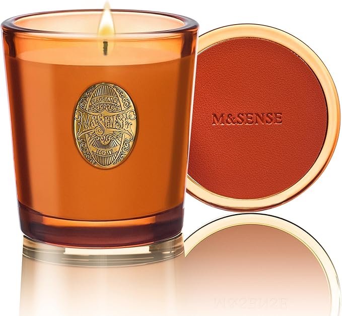 M&SENSE Natural Fresh Soy Candle | Orange Goji & Neon Orange | 9.2 oz, 50H Burn Time | Luxury Scented Candle for Relaxation, Gifting, Home Décor | Ideal for Bedroom, Office, Party Ambiance - Bloomnest