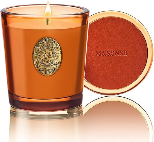 M&SENSE Natural Fresh Soy Candle | Orange Goji & Neon Orange | 9.2 oz, 50H Burn Time | Luxury Scented Candle for Relaxation, Gifting, Home Décor | Ideal for Bedroom, Office, Party Ambiance - Bloomnest