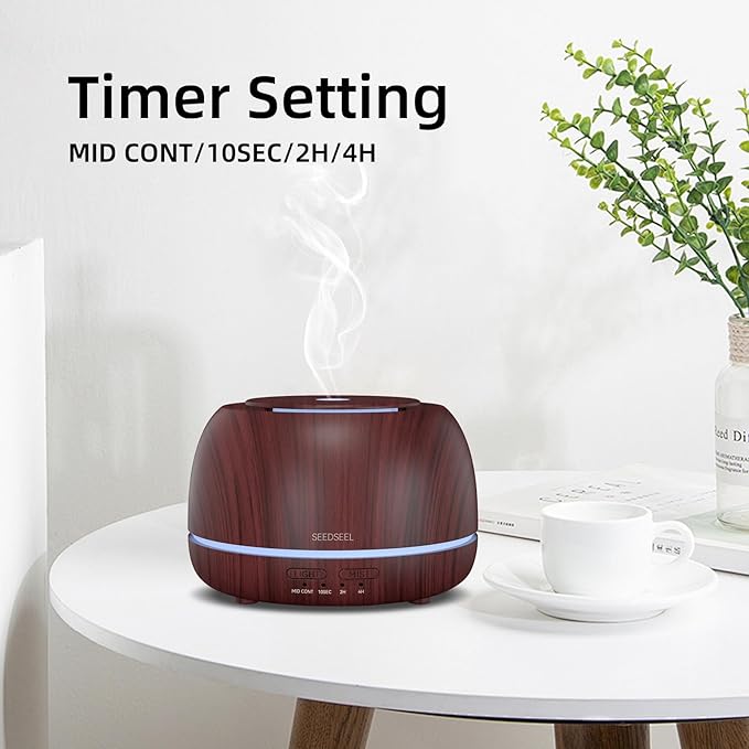 300ML Essential Oil Diffuser, Aromatherapy Diffuser with Remote Control, 4 Timers, 7-Color LED Light and Waterless Auto-Off for Room, Bedroom, Home - Bloomnest