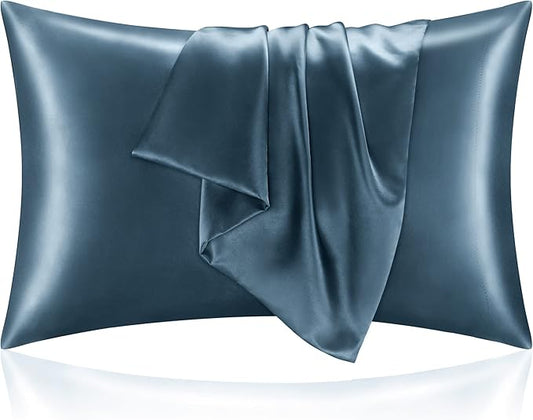 BEDELITE Satin Pillowcase for Hair and Skin, Super Soft and Cooling Similar to Silk Pillow Cases 2 Pack with Envelope Closure, Gift for Women Men(20"x36" King Size, Bluesteel) - Bloomnest