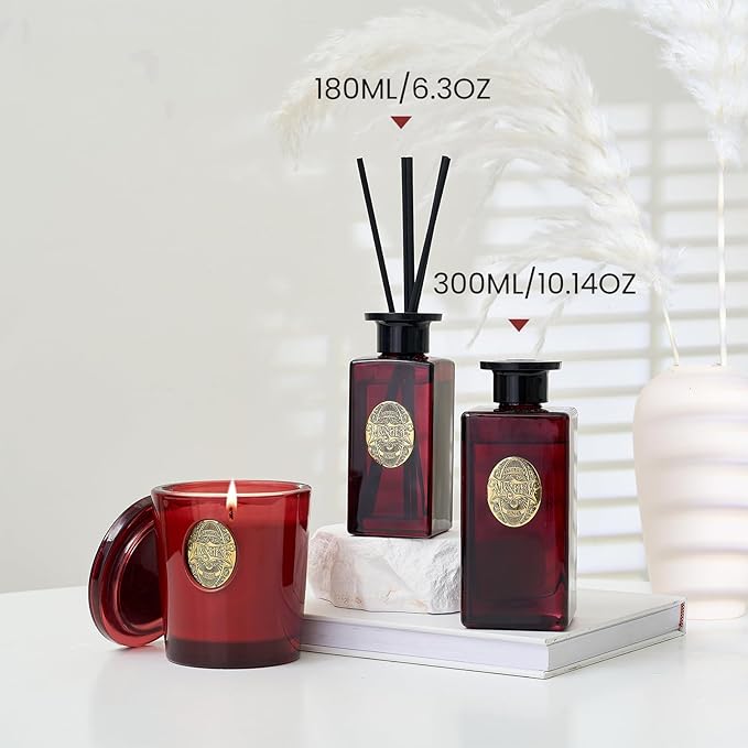 M&SENSE 6.3 oz Large Reed Diffuser Set | Rose Princess Scent Oil Diffuser with Sticks | Hotel Collection Non-Toxic Essential Oil |for Bedroom Bathroom Living Room - Bloomnest