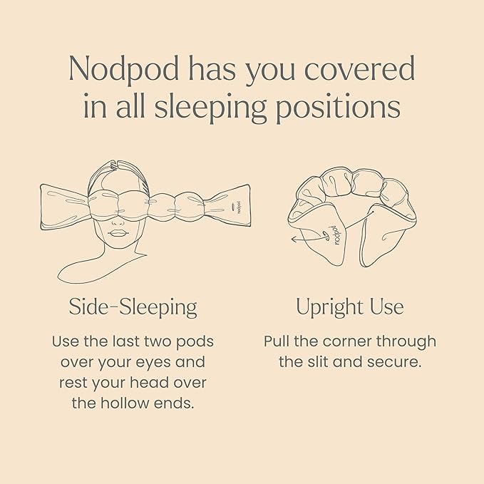 Nodpod Gentle Pressure Sleep Mask | Patented Light Blocking Design for Sleeping, Traveling & Relaxation - Bone - Bloomnest