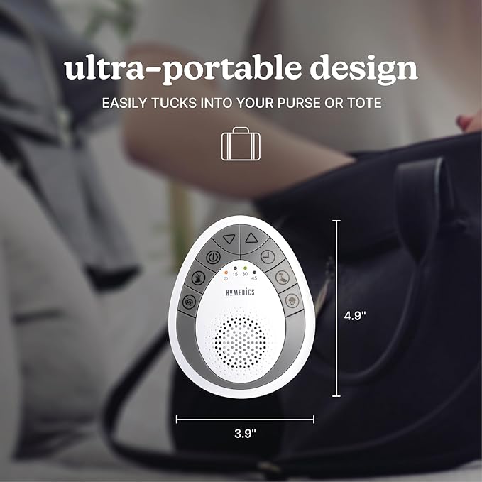 Homedics Rejuvenate Traveler White Noise Sound Machine, Portable Sound Machine with 4 Relaxing Sounds for Travel, Home, Nursery and Office, Auto Off Timer - Bloomnest