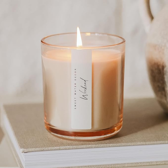 Sweet Water Decor Weekend Scented Soy Candles – Citrus, Grapefruit, Sage, Lavender, Amber – Cozy and Fresh Aroma – 50 Hour Burn – 12oz Tinted Glass Jar for Home Decor and Bedroom Decor - Bloomnest
