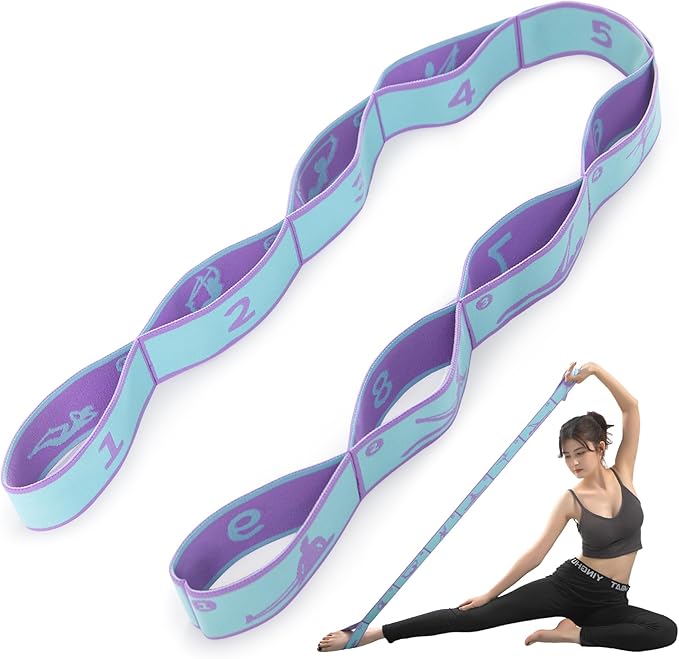 Yoga Straps for Stretching Strap Elastic for Physical Therapy Dance Yoga Pilates Gymnastics Exercise Flexible Pilates Stretch Band for Women Men - Bloomnest