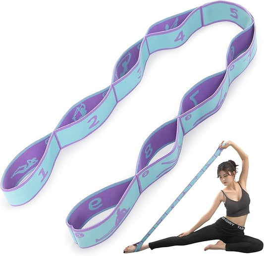 Yoga Straps for Stretching Strap Elastic for Physical Therapy Dance Yoga Pilates Gymnastics Exercise Flexible Pilates Stretch Band for Women Men - Bloomnest