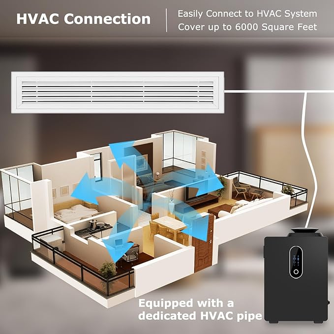 2025 Upgraded HVAC Scent Diffuser Machine 1000ML, Scent Air Machine with WiFi for Home, Hotel Diffuser Coverage 6000 Sq.Ft, Waterless Cold Air Aromatherapy Essential Oil Diffuser for Large Room - Bloomnest