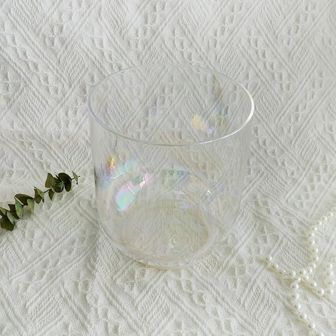 Hye-eun 6 Inch C Note Root Chakra Clear Cosmic Light Crystal Singing Bowl Quartz Transparent Sound Bowl with Free Suedce Stick & O-ring are Included - Bloomnest