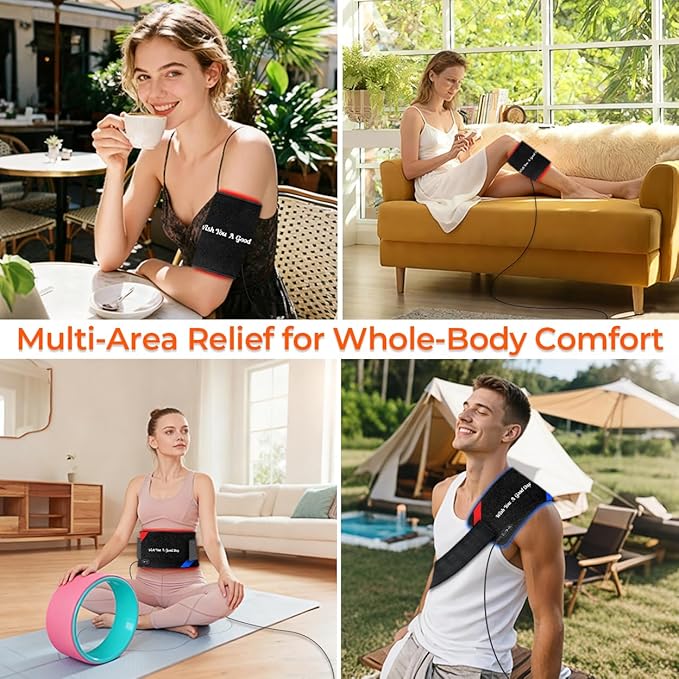 Red Light Therapy for Body – 90 LEDs Triple Wavelength (660/850/460nm), 13"x7.3" Wearable Infrared Light Therapy Pad for Pain Relief, Muscle Recovery & Skin Care – 27 Customizable Options LIGHTIUM