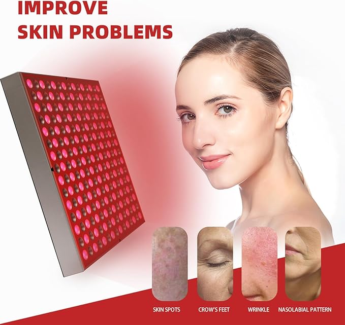 Red-Light-Therapy-Device - 45W LED Panel Deep 660nm and Near-Infrared 850nm LED Light Combo for Skin Beauty,Pain Relief of Muscles and Joints LHCYLDQ