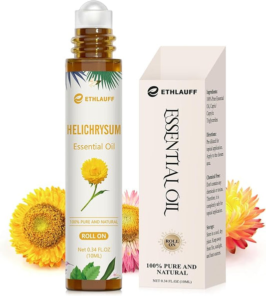 Helichrysum Essential Oil Roll On, 100% Pure Aromatherapy for Skin Vitality & Anti-Aging,Aromatherapy, Skin Care, Happy, Stress Relief - Bloomnest