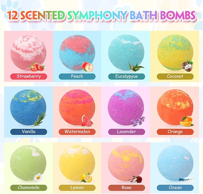 Bath Bombs for Kids with Surprise Inside Kids Bath Bombs with Toys for Boys Girls Handmade Fizzy Balls Bubble Bath Bomb Gift Set for Christmas New Year - Bloomnest