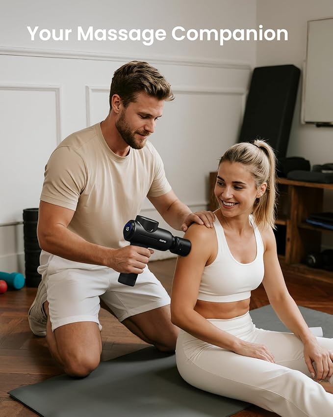 RENPHO Massage Gun with Heat and Cold, Portable Percussion Muscle Deep Tissue Massager with Carry Case, Gifts for Men Women - Bloomnest