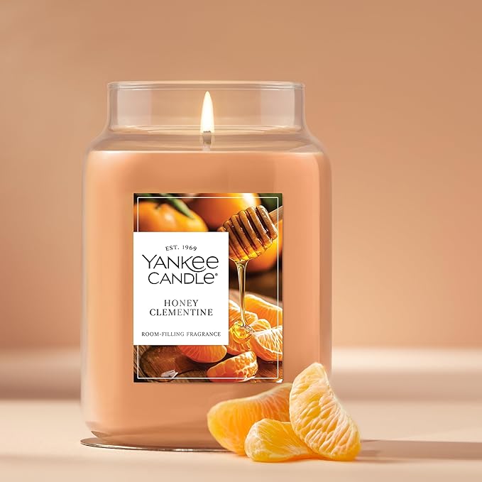 Yankee Candle Honey Clementine Scented Candle, 22oz Large Jar with up to 150 Hour Burn Time, Giftable - Bloomnest
