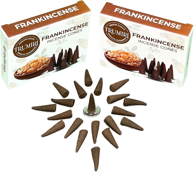 TRUMIRI Frankincense - Scented Incense Cones - Total 20 Cone Incense - Dual Pack of 10 Insence Cones - Incense Cones Scented - Cone Incense Scents - Insense Cones - Incent Cone TRUMIRI