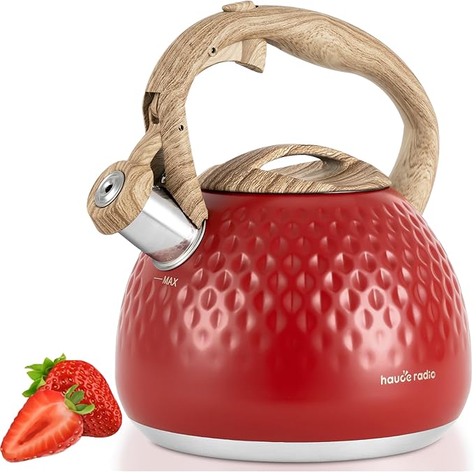 Tea Kettle,2.5 Quart Stovetop Tea Kettles Loud Whistle,Food Grade Stainless Steel Water kettles for Stove Top with Anti-hot Ergonomic Handle,Suitable for All Heat Sources - Bloomnest
