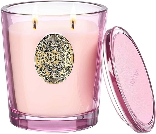 M&SENSE Large Two-Wick Soy Candle | Saltwater Rose & Pink | 19.8 oz, 120H Burn Time | Luxury Scented Candle for Relaxation, Gifting, Home Décor | Ideal for Bedroom, Office, Party Ambiance - Bloomnest