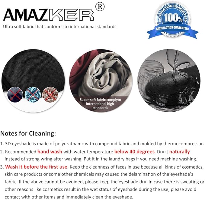 Sleep Mask Invisible Alar Deep Orbit 3D Eye Mask Ultra Lightweight & Comfortable Sleeping Mask for Travel, Nap Shift Works 3 Pack - Bloomnest