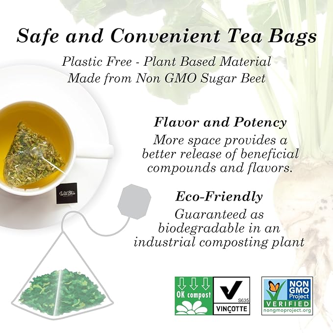 Organic Wild Yarrow Flower Herbal Tea - Caffeine Free - Pharmacopoeia Potency - 75 Plant Based Tea Bags - Bloomnest