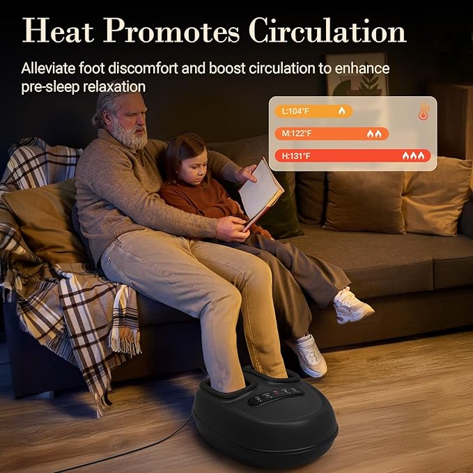 Foot Massager with Heat, Shiatsu Feet Massager with Remote, Adjustable Kneading Compression Foot Massage Machine for Plantar Fasciitis Neuropathy Pain, Fits Up to 13"