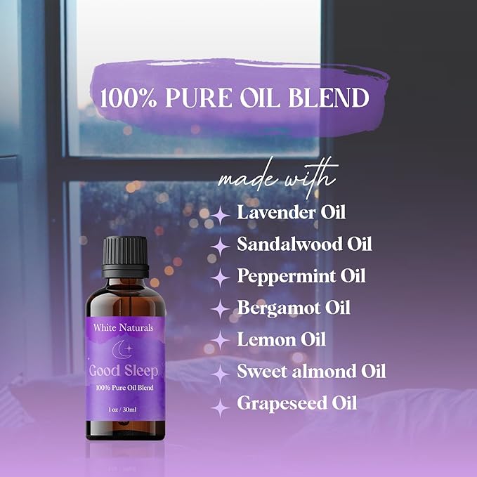 White Naturals Better Night Sleep Essential Oil Blend – Calming Aromatherapy Oil for Restful Nights & Relaxation, 100% Pure & Natural Essential Oils for Peaceful Sleep, 1oz - Bloomnest