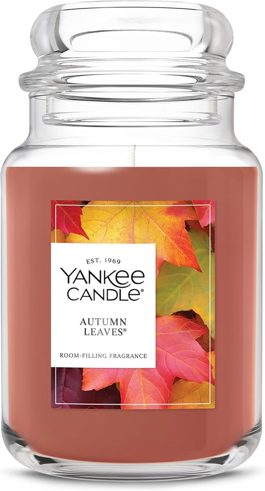 Yankee Candle Autumn Leaves, Fall Scented Candle, 22oz Large Jar with up to 150 Hour Burn Time - Bloomnest