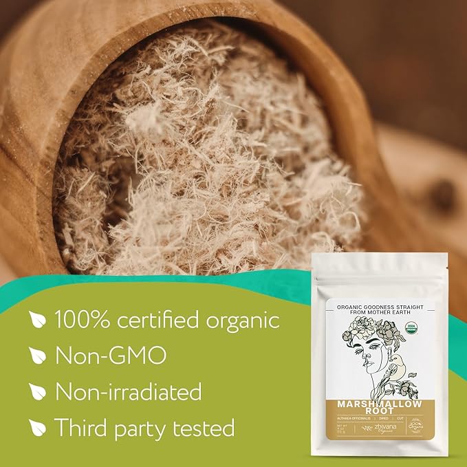 Marshmallow Root Tea (Althea Officinalis) – Organic Marshmallow Root – Throat Tea - Gut Lining, Digestion, Respiratory Health - Blood, Bones, Skin, Hair - Marshmellow Herb – 4 Ounces - Bloomnest